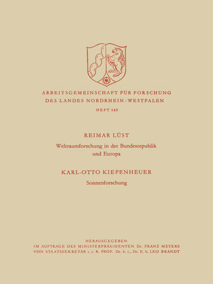cover image of Weltraumforschung in der Bundesrepublik und Europa. Sonnenforschung